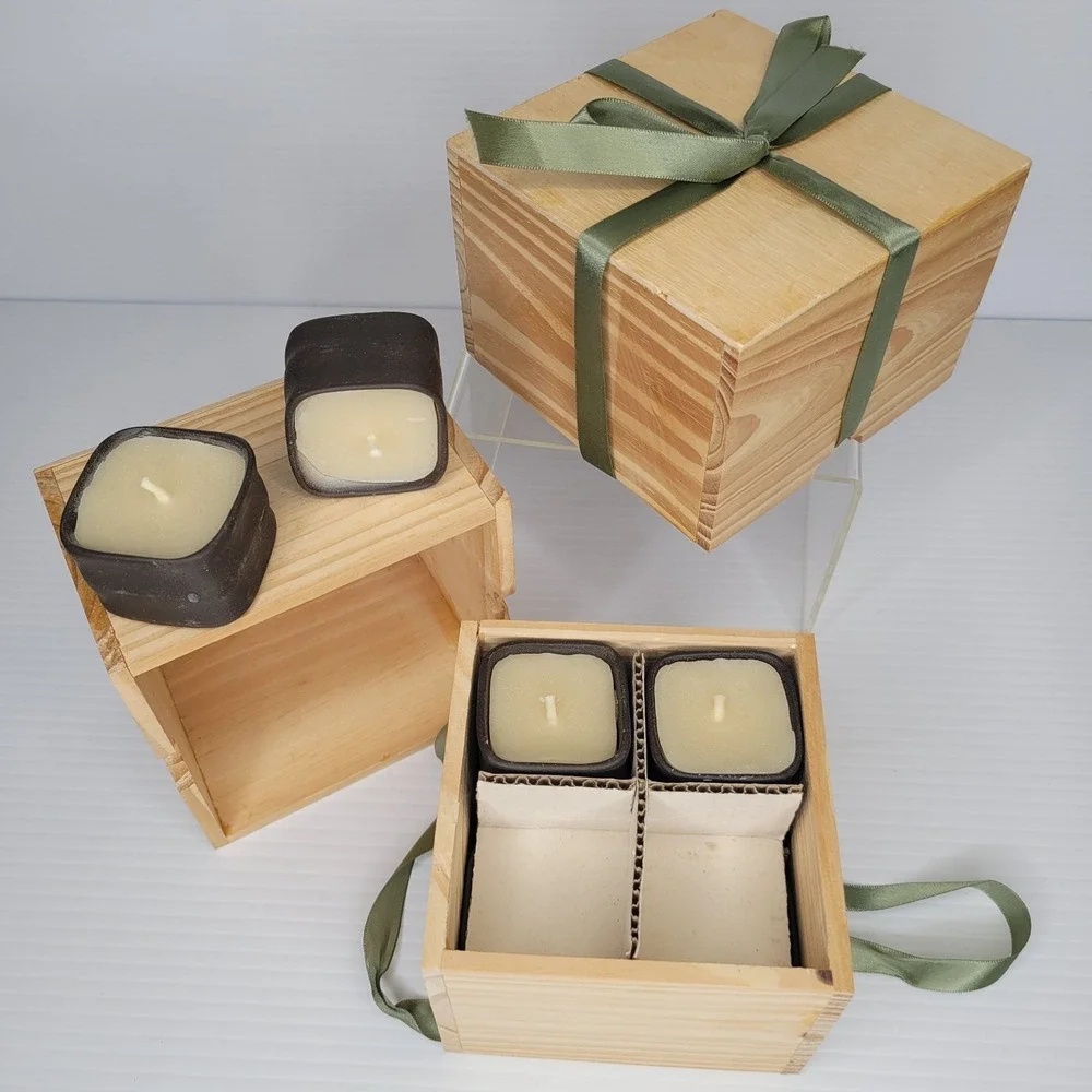 Williams Sonoma Vintage Limited Edition Votive Candle Set Wood‎ Box Set of 8 NEW